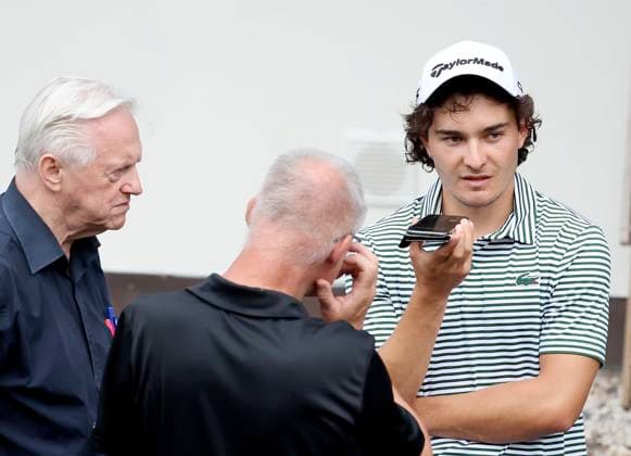 GOLF - Interwetten Open HAUS,AUSTRIA,03.JUL.25 - GOLF - Interwetten Open, HotelPlanner Tour, Golfclub Schladming. Image shows Maximilian Steinlechner (AUT) during an interview.  GEPAxpictures xHansxOberlaender