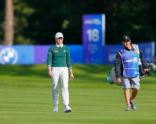 3rd July 2025; The O& x2019;Meara Course at Carton House, Maynooth, County Kildare, Ireland; KPMG Womens Irish Open Golf, Round 1; Charley Hull of England walking down the 18th fairway  ActionPlus12808520 PeterxFitzpatrick