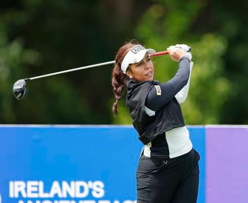 3rd July 2025; The O& x2019;Meara Course at Carton House, Maynooth, County Kildare, Ireland; KPMG Womens Irish Open Golf, Round 1; Georgia Hall of England tee off on the 1st hole  ActionPlus12808524 PeterxFitzpatrick