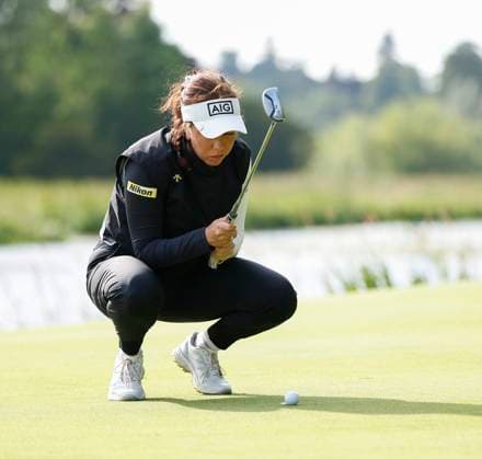 3rd July 2025; The O& x2019;Meara Course at Carton House, Maynooth, County Kildare, Ireland; KPMG Womens Irish Open Golf, Round 1; Georgia Hall lines up her putt on the 16th green  ActionPlus12808551 PeterxFitzpatrick