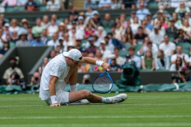 Tennis - Wimbledon Championship 2025 - Day 4 LONDON, ENGLAND - Thursday, July 3, 2025: Jack Draper (GBR) during the Gentlemen s Singles 2nd Round on Day Four of The Championships Wimbledon 2025 at the All England Lawn Tennis and Croquet Club. (Photo by Kirsten Holst Propaganda) LONDON All England Lawn Tennis and Croquet Club GREATER LONDON ENGLAND  Copyright: xKirstenxHolstx 2025-07-03-130-Wimbledon_2025_Day_4