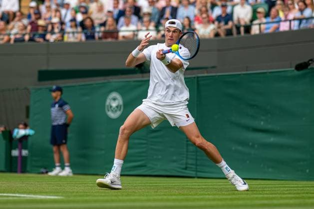 Tennis - Wimbledon Championship 2025 - Day 4 LONDON, ENGLAND - Thursday, July 3, 2025: Jack Draper (GBR) during the Gentlemen s Singles 2nd Round on Day Four of The Championships Wimbledon 2025 at the All England Lawn Tennis and Croquet Club. (Photo by Kirsten Holst Propaganda) LONDON All England Lawn Tennis and Croquet Club GREATER LONDON ENGLAND  Copyright: xKirstenxHolstx 2025-07-03-149-Wimbledon_2025_Day_4