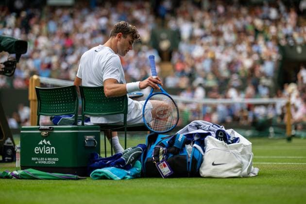 Tennis - Wimbledon Championship 2025 - Day 4 LONDON, ENGLAND - Thursday, July 3, 2025: Jack Draper (GBR) during the Gentlemen s Singles 2nd Round on Day Four of The Championships Wimbledon 2025 at the All England Lawn Tennis and Croquet Club. (Photo by Kirsten Holst Propaganda) LONDON All England Lawn Tennis and Croquet Club GREATER LONDON ENGLAND  Copyright: xKirstenxHolstx 2025-07-03-151-Wimbledon_2025_Day_4