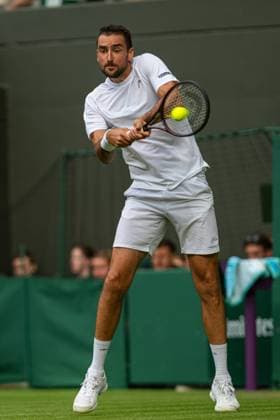Tennis - Wimbledon Championship 2025 - Day 4 LONDON, ENGLAND - Thursday, July 3, 2025: Marin ÄailiÄ‡ (CRO) during the Gentlemen s Singles 2nd Round on Day Four of The Championships Wimbledon 2025 at the All England Lawn Tennis and Croquet Club. (Photo by Kirsten Holst Propaganda) LONDON All England Lawn Tennis and Croquet Club GREATER LONDON ENGLAND  Copyright: xKirstenxHolstx 2025-07-03-152-Wimbledon_2025_Day_4