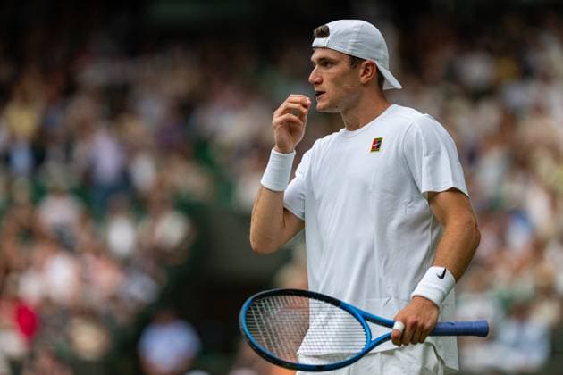 Tennis - Wimbledon Championship 2025 - Day 4 LONDON, ENGLAND - Thursday, July 3, 2025: Jack Draper (GBR) during the Gentlemen s Singles 2nd Round on Day Four of The Championships Wimbledon 2025 at the All England Lawn Tennis and Croquet Club. (Photo by Kirsten Holst Propaganda) LONDON All England Lawn Tennis and Croquet Club GREATER LONDON ENGLAND  Copyright: xKirstenxHolstx 2025-07-03-126-Wimbledon_2025_Day_4