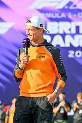 Formula 1 Launch Event, Drivers Silverstone, UK, 03 July, 2025. 03 July 2025. Lando Norris, McLaren, on the ebay Main Stage for the Launch Event at the Formula 1 Qatar Airways British Grand Prix at Silverstone, Northamptonshire, UK., Credit:Lee Floyd Avalon UK, Northamptonshire, Silverstone  Copyright: xLeexFloydx xAvalonx 1018158091