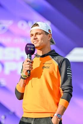 Formula 1 Launch Event, Drivers Silverstone, UK, 03 July, 2025. 03 July 2025. Lando Norris, McLaren, on the ebay Main Stage for the Launch Event at the Formula 1 Qatar Airways British Grand Prix at Silverstone, Northamptonshire, UK., Credit:Lee Floyd Avalon UK, Northamptonshire, Silverstone  Copyright: xLeexFloydx xAvalonx 1018158124