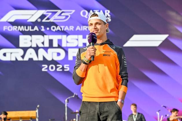 Formula 1 Launch Event, Drivers Silverstone, UK, 03 July, 2025. 03 July 2025. Lando Norris, McLaren, on the ebay Main Stage for the Launch Event at the Formula 1 Qatar Airways British Grand Prix at Silverstone, Northamptonshire, UK., Credit:Lee Floyd Avalon UK, Northamptonshire, Silverstone  Copyright: xLeexFloydx xAvalonx 1018158227