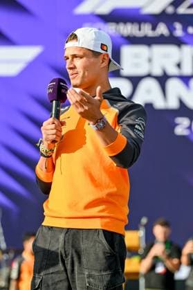 Formula 1 Launch Event, Drivers Silverstone, UK, 03 July, 2025. 03 July 2025. Lando Norris, McLaren, on the ebay Main Stage for the Launch Event at the Formula 1 Qatar Airways British Grand Prix at Silverstone, Northamptonshire, UK., Credit:Lee Floyd Avalon UK, Northamptonshire, Silverstone  Copyright: xLeexFloydx xAvalonx 1018158250
