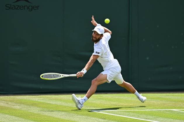 Wimbledon - 2nd Round Corentin Moutet (FRA) during his second round match at the 2025 Wimbledon Championships at the AELTC in London, GREAT BRITAIN, on July 3, 2025. Photo by Corinne Dubreuil ABACAPRESS.COM London United Kingdom  Copyright: xDubreuilxCorinne ABACAx