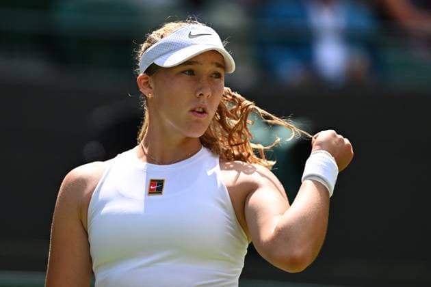 Wimbledon - 2nd Round Mirra Andrea (RUS) during her second round match at the 2025 Wimbledon Championships at the AELTC in London, GREAT BRITAIN, on July 3, 2025. Photo by Corinne Dubreuil ABACAPRESS.COM London United Kingdom  Copyright: xDubreuilxCorinne ABACAx