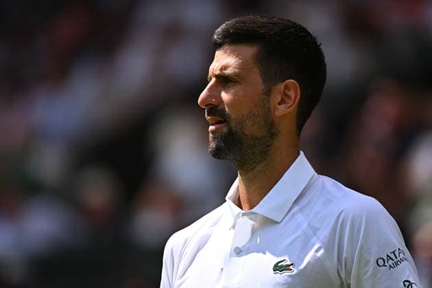 Wimbledon - 2nd Round Novak Djokovic (SRB) during his second round match at the 2025 Wimbledon Championships at the AELTC in London, GREAT BRITAIN, on July 3, 2025. Photo by Corinne Dubreuil ABACAPRESS.COM London United Kingdom  Copyright: xDubreuilxCorinne ABACAx