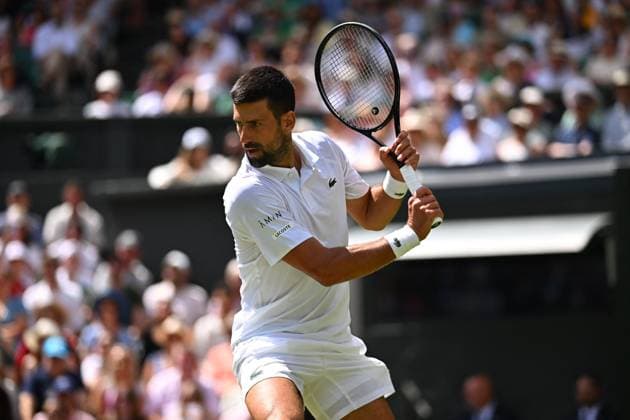 Wimbledon - 2nd Round Novak Djokovic (SRB) during his second round match at the 2025 Wimbledon Championships at the AELTC in London, GREAT BRITAIN, on July 3, 2025. Photo by Corinne Dubreuil ABACAPRESS.COM London United Kingdom  Copyright: xDubreuilxCorinne ABACAx