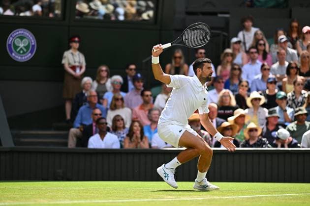 Wimbledon - 2nd Round Novak Djokovic (SRB) during his second round match at the 2025 Wimbledon Championships at the AELTC in London, GREAT BRITAIN, on July 3, 2025. Photo by Corinne Dubreuil ABACAPRESS.COM London United Kingdom  Copyright: xDubreuilxCorinne ABACAx