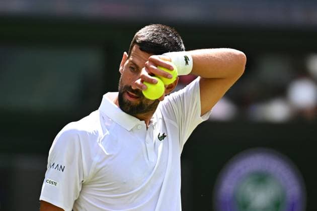 Wimbledon - 2nd Round Novak Djokovic (SRB) during his second round match at the 2025 Wimbledon Championships at the AELTC in London, GREAT BRITAIN, on July 3, 2025. Photo by Corinne Dubreuil ABACAPRESS.COM London United Kingdom  Copyright: xDubreuilxCorinne ABACAx