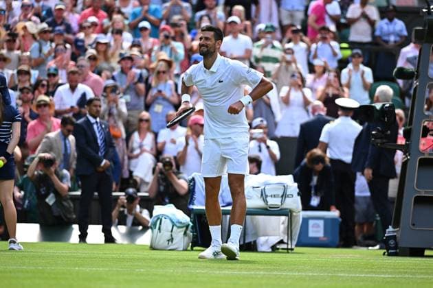 Wimbledon - 2nd Round Novak Djokovic (SRB) during his second round match at the 2025 Wimbledon Championships at the AELTC in London, GREAT BRITAIN, on July 3, 2025. Photo by Corinne Dubreuil ABACAPRESS.COM London United Kingdom  Copyright: xDubreuilxCorinne ABACAx