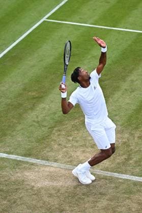 Wimbledon - 2nd Round Gael Monfils (FRA) during his second round match at the 2025 Wimbledon Championships at the AELTC in London, GREAT BRITAIN, on July 3, 2025. Photo by Corinne Dubreuil ABACAPRESS.COM London United Kingdom  Copyright: xDubreuilxCorinne ABACAx