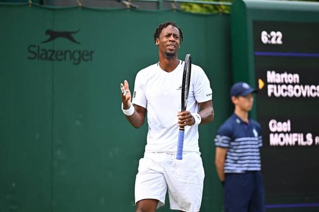Wimbledon - 2nd Round Gael Monfils (FRA) during his second round match at the 2025 Wimbledon Championships at the AELTC in London, GREAT BRITAIN, on July 3, 2025. Photo by Corinne Dubreuil ABACAPRESS.COM London United Kingdom  Copyright: xDubreuilxCorinne ABACAx