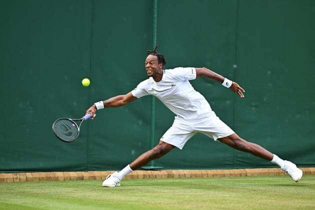 Wimbledon - 2nd Round Gael Monfils (FRA) during his second round match at the 2025 Wimbledon Championships at the AELTC in London, GREAT BRITAIN, on July 3, 2025. Photo by Corinne Dubreuil ABACAPRESS.COM London United Kingdom  Copyright: xDubreuilxCorinne ABACAx