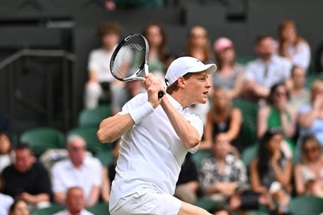 Wimbledon - 2nd Round Jannik Sinner (ITA) during his second round match at the 2025 Wimbledon Championships at the AELTC in London, GREAT BRITAIN, on July 3, 2025. Photo by Corinne Dubreuil ABACAPRESS.COM London United Kingdom  Copyright: xDubreuilxCorinne ABACAx