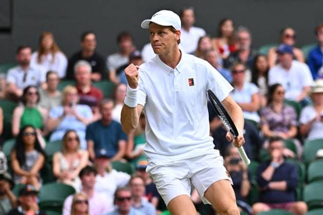 Wimbledon - 2nd Round Jannik Sinner (ITA) during his second round match at the 2025 Wimbledon Championships at the AELTC in London, GREAT BRITAIN, on July 3, 2025. Photo by Corinne Dubreuil ABACAPRESS.COM London United Kingdom  Copyright: xDubreuilxCorinne ABACAx