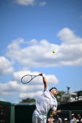 Wimbledon - 2nd Round Jakub Mensik (CZE) during his second round match at the 2025 Wimbledon Championships at the AELTC in London, GREAT BRITAIN, on July 3, 2025. Photo by Corinne Dubreuil ABACAPRESS.COM London United Kingdom  Copyright: xDubreuilxCorinne ABACAx