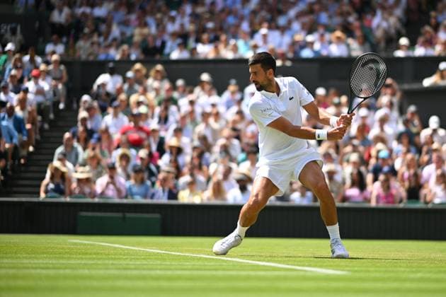 Wimbledon - 2nd Round Novak Djokovic (SRB) during his second round match at the 2025 Wimbledon Championships at the AELTC in London, GREAT BRITAIN, on July 3, 2025. Photo by Corinne Dubreuil ABACAPRESS.COM London United Kingdom  Copyright: xDubreuilxCorinne ABACAx