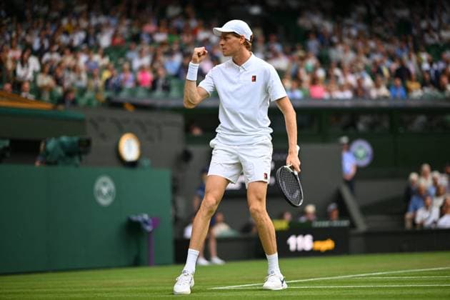 Wimbledon - 2nd Round Jannik Sinner (ITA) during his second round match at the 2025 Wimbledon Championships at the AELTC in London, GREAT BRITAIN, on July 3, 2025. Photo by Corinne Dubreuil ABACAPRESS.COM London United Kingdom  Copyright: xDubreuilxCorinne ABACAx