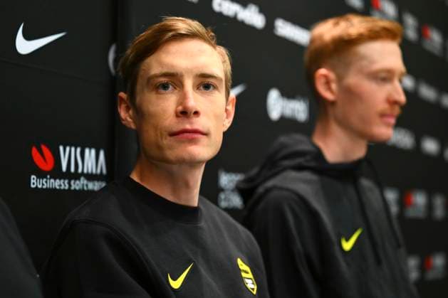 Tour de France 2025 04 07 2025 LILLE METROPOLE, FRANCE - JULY 04 : Vingegaard Jonas (DEN) of Team Visma - Lease a Bike talking to the press during a press conference, PK, Pressekonferenz and media activities ahead of the 112th edition of Tour de France an UCI World Tour 2.UWT cycling road race stage for Men Elite on July 4, 2025 in Lille Metropole, France, 04 07 2025 ( Motordriver Kenny Verfaillie - Lille Metropole France  Copyright: xVincentxKalutx