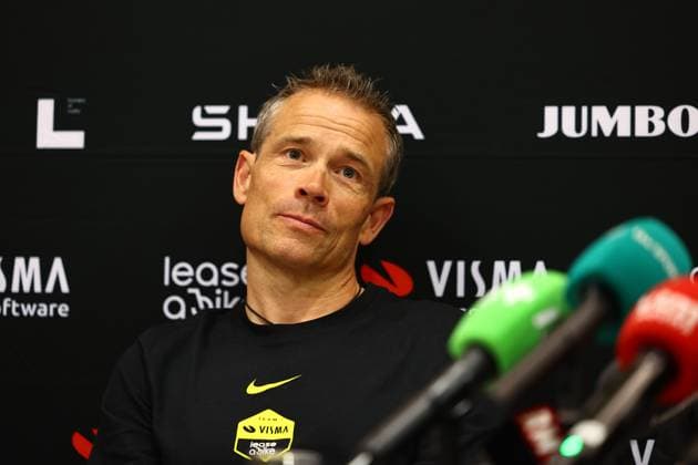 Team Visma-Lease a Bike sports director Grischa Niermann and pictured during a press conference, PK, Pressekonferenz of team Visma - Lease a Bike ahead of the 2025 Tour de France cycling race, in Lille, France, on Friday 04 July 2025. The 112th edition of the Tour de France starts on Saturday 5 July in Lille, France, and will finish in Paris, France on the 27th of July. DAVIDxPINTENS  x128392647x