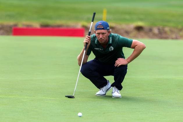 Marcel Siem GER reading the putting line, 36 BMW International Open 2025, Golf, DP World Tour, Men, Round 2, 04 07 2025 Eichenried Bayern Germany Copyright: xkolbert-press ChristianxKolbertx