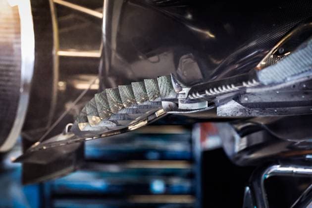 F1 - BRITISH GRAND PRIX 2025 Mercedes AMG F1 Team W16, mechanical detail of the floor outwash during the Formula 1 Qatar Airways British Grand Prix 2025, 12th round of the 2025 FIA Formula One World Championship, WM, Weltmeisterschaft from July 4 to 6, 2025 on the Silverstone Circuit, in Silverstone, United Kingdom - SilverstoneUnited Kingdom  Copyright: xFLORENTxGOODENx