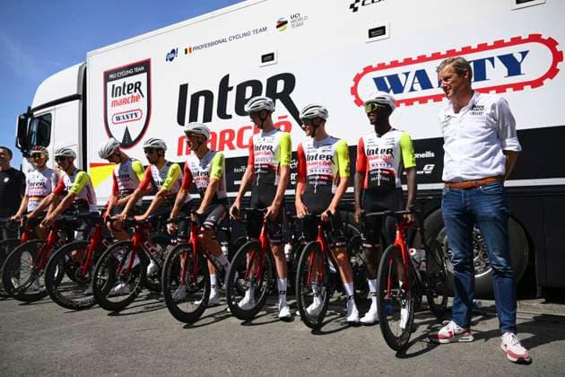 Tour de France 2025 04 07 2025 LILLE METROPOLE, FRANCE - JULY 04 : riders of Intermarche - Wanty pictured during a training session ahead of the 112th edition of Tour de France an UCI World Tour 2.UWT cycling road race stage for Men Elite on July 4, 2025 in Lille Metropole, France, 04 07 2025 ( Motordriver Kenny Verfaillie - Lille Metropole France  Copyright: xVincentxKalutx