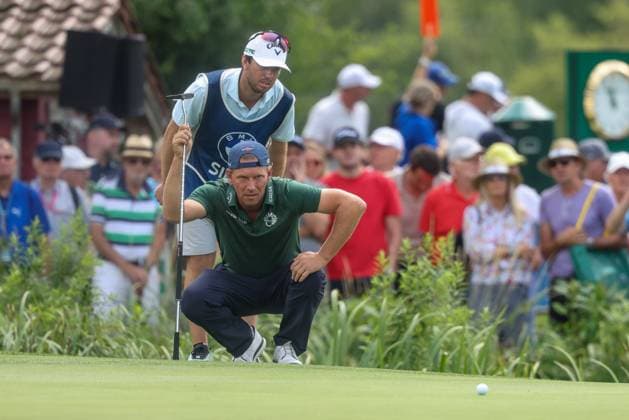 Marcel Siem GER reading the putting line on the 18th, 36 BMW International Open 2025, Golf, DP World Tour, Men, Round 2, 04 07 2025 Eichenried Bayern Germany Copyright: xkolbert-press ChristianxKolbertx