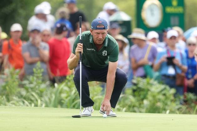 Marcel Siem GER reading the putting line on the 18th, 36 BMW International Open 2025, Golf, DP World Tour, Men, Round 2, 04 07 2025 Eichenried Bayern Germany Copyright: xkolbert-press ChristianxKolbertx
