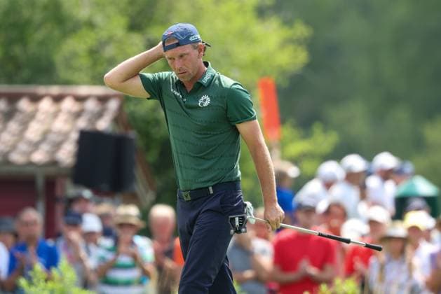 Marcel Siem GER celebrating after his eagle on the 18th, 36 BMW International Open 2025, Golf, DP World Tour, Men, Round 2, 04 07 2025 Eichenried Bayern Germany Copyright: xkolbert-press ChristianxKolbertx
