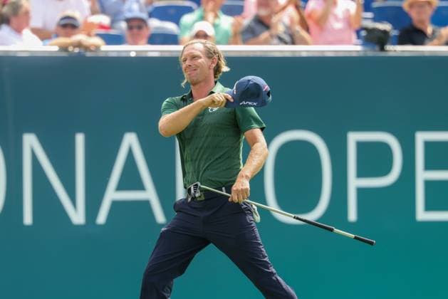 Marcel Siem GER celebrating after his eagle on the 18th, 36 BMW International Open 2025, Golf, DP World Tour, Men, Round 2, 04 07 2025 Eichenried Bayern Germany Copyright: xkolbert-press ChristianxKolbertx