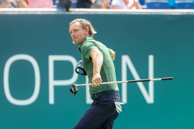 Marcel Siem GER celebrating after his eagle on the 18th, 36 BMW International Open 2025, Golf, DP World Tour, Men, Round 2, 04 07 2025 Eichenried Bayern Germany Copyright: xkolbert-press ChristianxKolbertx