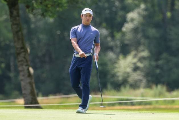 Yuto Katsuragawa JPN on the green, 36 BMW International Open 2025, Golf, DP World Tour, Men, Round 2, 04 07 2025 Eichenried Bayern Germany Copyright: xkolbert-press ChristianxKolbertx