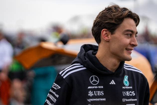 F1 British Grand Prix - UK George Russell (Gbr) of Mercedes-AMG Petronas F1 Team 63 during the Formula 1 Qatar Airways British Grand Prix 2025 on Friday at the Silverstone International Circuit, Silverstone, England, UK on July 4, 2025. Photo by Antoine Lapeyre ABACAPRESS.COM Silverstone England United Kingdom  Copyright: xLapeyrexAntoine ABACAx