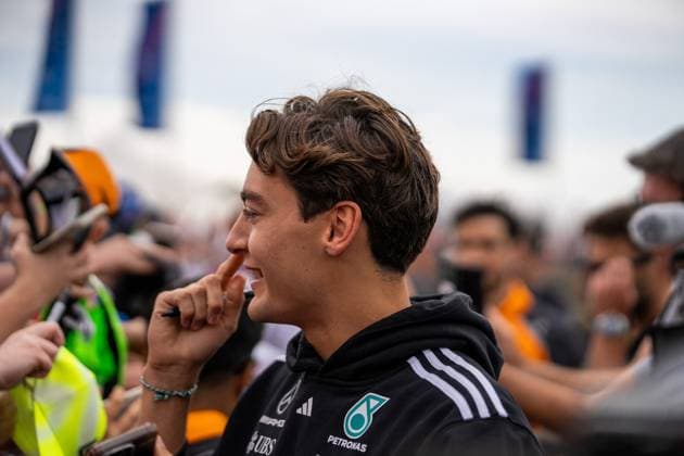 F1 British Grand Prix - UK George Russell (Gbr) of Mercedes-AMG Petronas F1 Team 63 during the Formula 1 Qatar Airways British Grand Prix 2025 on Friday at the Silverstone International Circuit, Silverstone, England, UK on July 4, 2025. Photo by Antoine Lapeyre ABACAPRESS.COM Silverstone England United Kingdom  Copyright: xLapeyrexAntoine ABACAx