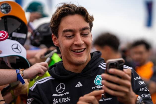 F1 British Grand Prix - UK George Russell (Gbr) of Mercedes-AMG Petronas F1 Team 63 during the Formula 1 Qatar Airways British Grand Prix 2025 on Friday at the Silverstone International Circuit, Silverstone, England, UK on July 4, 2025. Photo by Antoine Lapeyre ABACAPRESS.COM Silverstone England United Kingdom  Copyright: xLapeyrexAntoine ABACAx