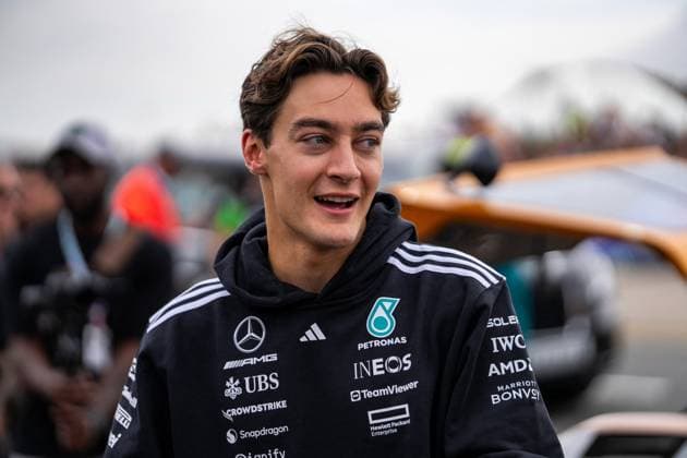F1 British Grand Prix - UK George Russell (Gbr) of Mercedes-AMG Petronas F1 Team 63 during the Formula 1 Qatar Airways British Grand Prix 2025 on Friday at the Silverstone International Circuit, Silverstone, England, UK on July 4, 2025. Photo by Antoine Lapeyre ABACAPRESS.COM Silverstone England United Kingdom  Copyright: xLapeyrexAntoine ABACAx