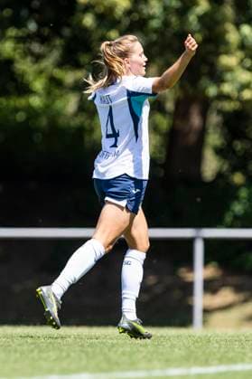 Test match women TSG 1899 Hoffenheim Bayer 04 Leverkusen 04 07 2025 Lisann Kaut TSG 1899 Hoffenheim, 4 cheers after her goal for 1 0 in the test match between the womens teams of TSG 1899 Hoffenheim and Bayer 04 Leverkusen on 04 07 2025 at the school stadium in Westerburg Copyright: xBEAUTIFULxSPORTS Meuselx