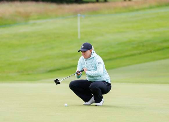 4th July 2025; The O& x2019;Meara Course at Carton House, Maynooth, County Kildare, Ireland; KPMG Womens Irish Open Golf, Round 2; Rosie Davies of England line up her putt on the 10th green  ActionPlus12808639 PeterxFitzpatrick