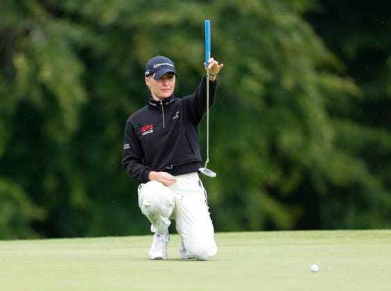4th July 2025; The O& x2019;Meara Course at Carton House, Maynooth, County Kildare, Ireland; KPMG Womens Irish Open Golf, Round 2; Charley Hull of England lines up her putt on the 11th green  ActionPlus12808666 PeterxFitzpatrick
