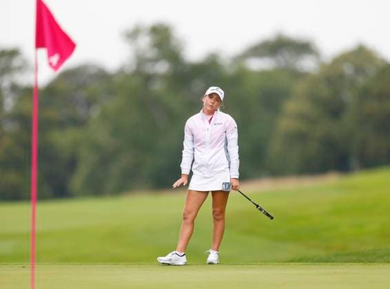 4th July 2025; The O& x2019;Meara Course at Carton House, Maynooth, County Kildare, Ireland; KPMG Womens Irish Open Golf, Round 2; Sara Byrne of Ireland reacts to a missed putt on the 12th green  ActionPlus12808674 PeterxFitzpatrick