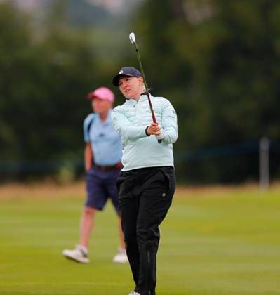 4th July 2025; The O& x2019;Meara Course at Carton House, Maynooth, County Kildare, Ireland; KPMG Womens Irish Open Golf, Round 2; Rosie Davies of England watches her second shot from the 12th fairway  ActionPlus12808629 PeterxFitzpatrick
