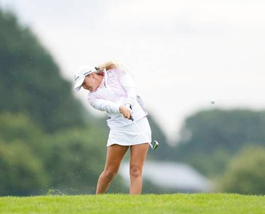 4th July 2025; The O& x2019;Meara Course at Carton House, Maynooth, County Kildare, Ireland; KPMG Womens Irish Open Golf, Round 2; Sara Byrne of Ireland plays her second shot from the 11th rough  ActionPlus12808660 PeterxFitzpatrick