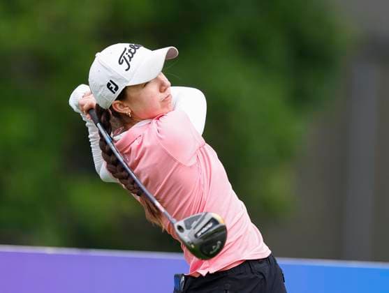 4th July 2025; The O& x2019;Meara Course at Carton House, Maynooth, County Kildare, Ireland; KPMG Womens Irish Open Golf, Round 2; Anna Abom of Ireland tees off on the 1st hole  ActionPlus12808682 PeterxFitzpatrick